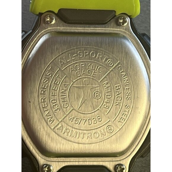 Armitron All Sport Watch Green Black Backlight Alarm Chrono New Battery Digital - Picture 5 of 5